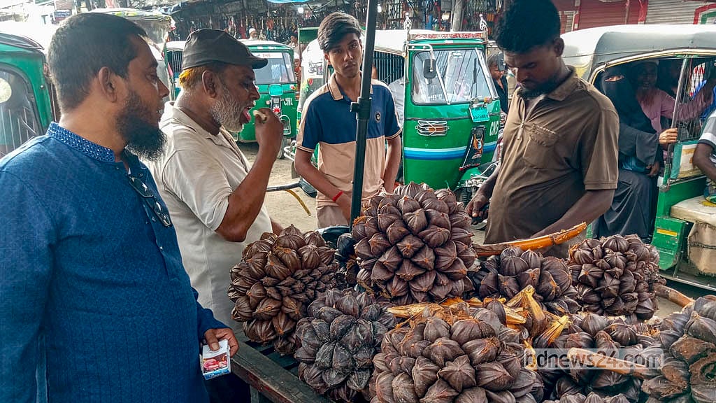 ভ্যানে গোলফল নিয়ে বাদল মিয়া