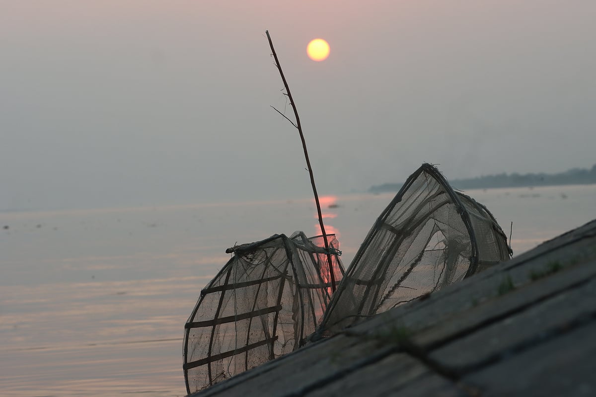 Sunset on the bank of the Padma. Hi-Tech Park area, Rajshahi, 28 September. Photo: Shahidul Islam