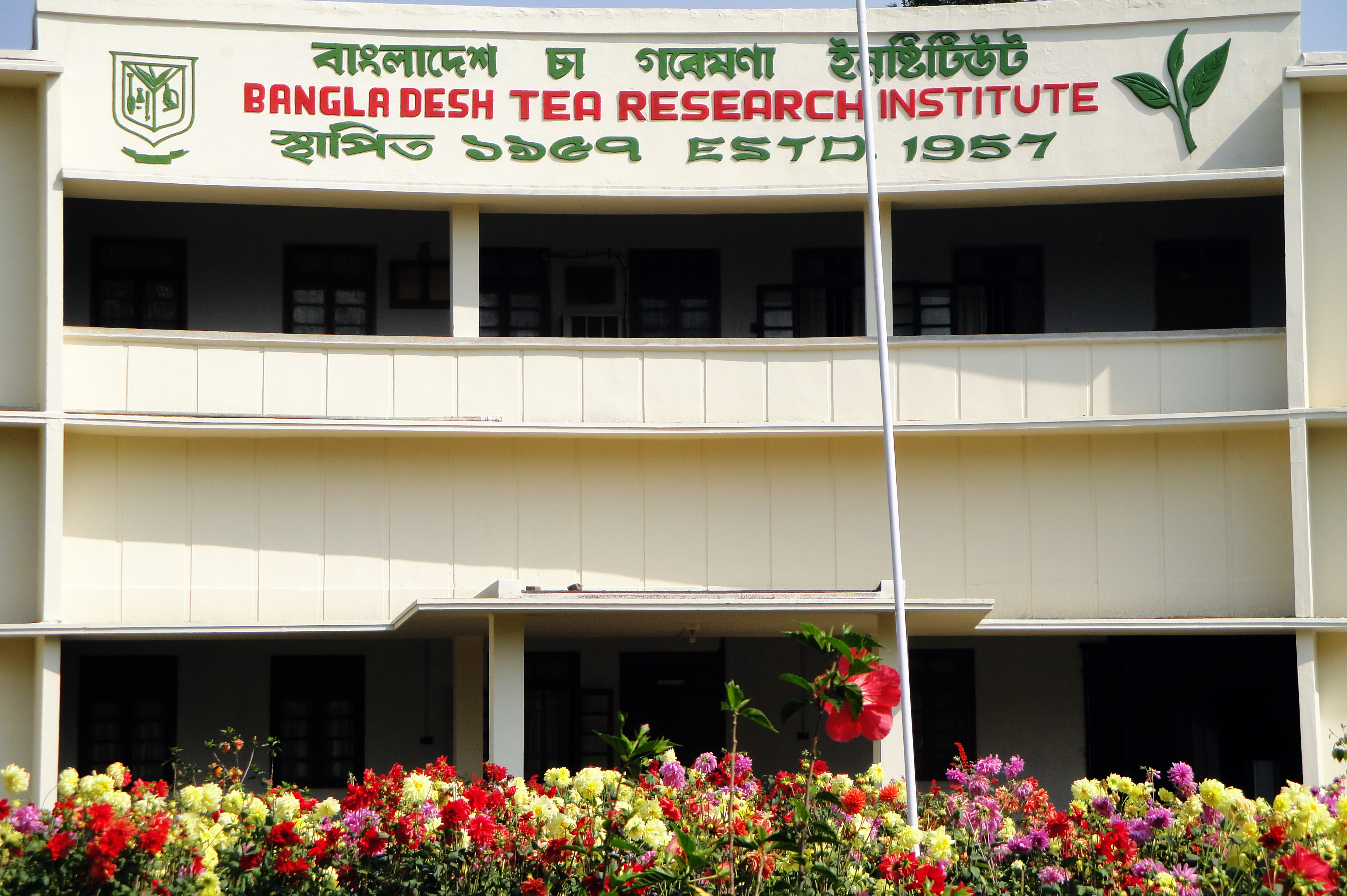 শ্রীমঙ্গলে বাংলাদেশ চা গবেষণা ইনস্টিটিউট (বিটিআরআই); ভুরভুরিয়া চা বাগান এর পাশেই। ছবি: Moheen Reeyad / উইকিমিডিয়া কমন্স (CC BY-SA 4.0)
