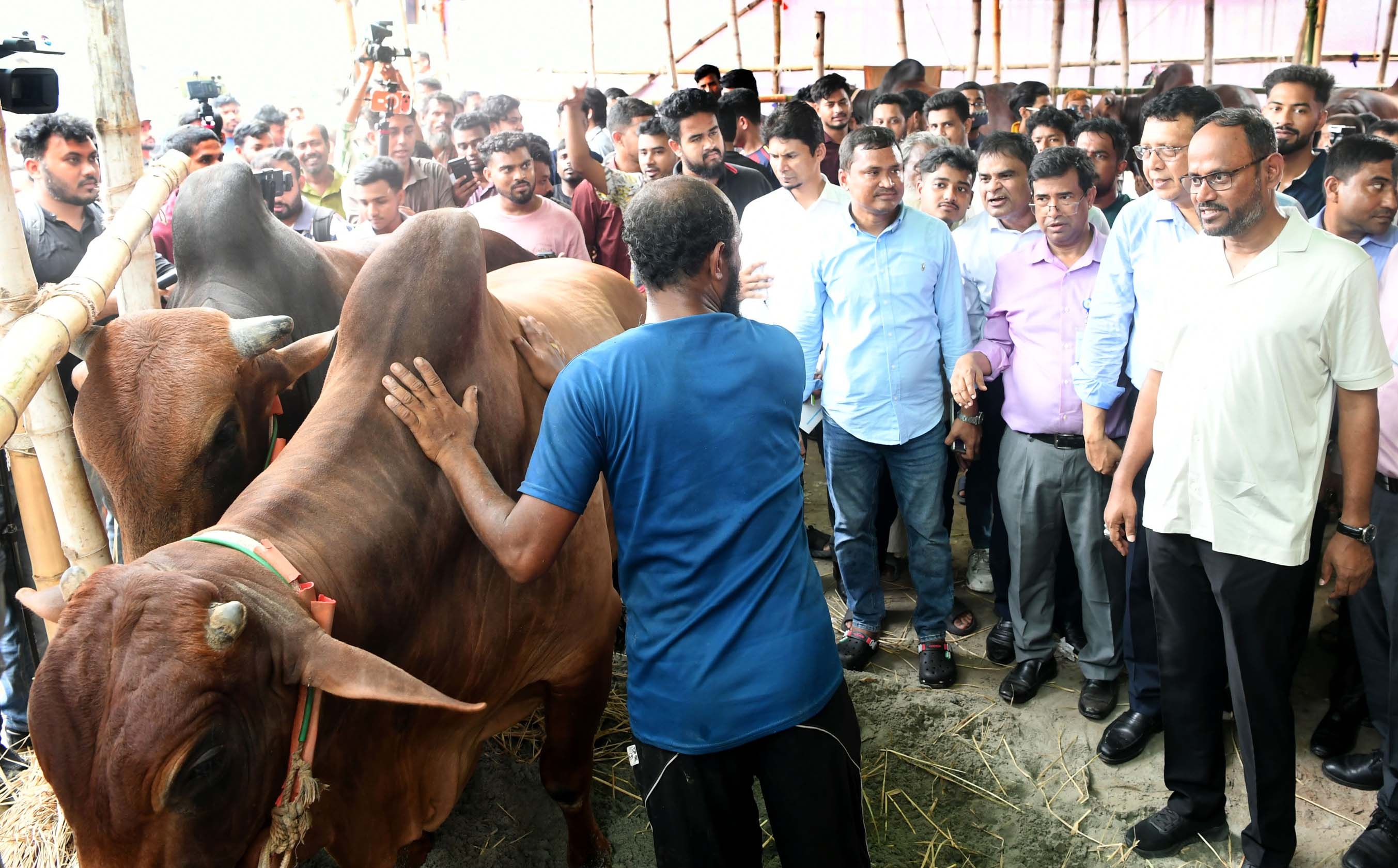 ২০২৬ সালের ২৩ মে ঢাকার গাবতলী পশুর হাট পরিদর্শন করেন মৎস্য ও প্রাণিসম্পদ প্রতিমন্ত্রী সুলতান সালাউদ্দিন টুকু। ছবি: তথ্য অধিদপ্তর (পিআইডি) / উইকিমিডিয়া কমন্স (পাবলিক ডোমেইন)
