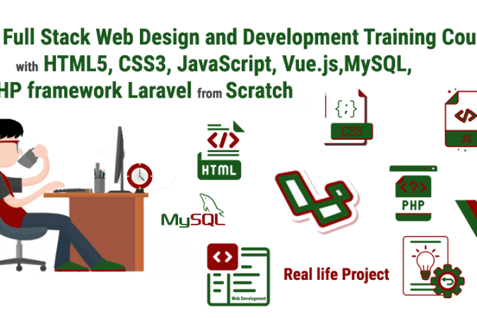 Complete web development package with learning Laravel from scratch, HTML5, CSS3, JavaScript, and MySQL.